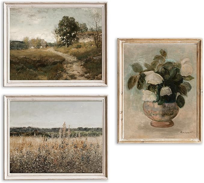Vintage Wall Art Rustic Wall Decor Living Room Vintage Room Decor Aesthetic Canvas Posters,French... | Amazon (US)