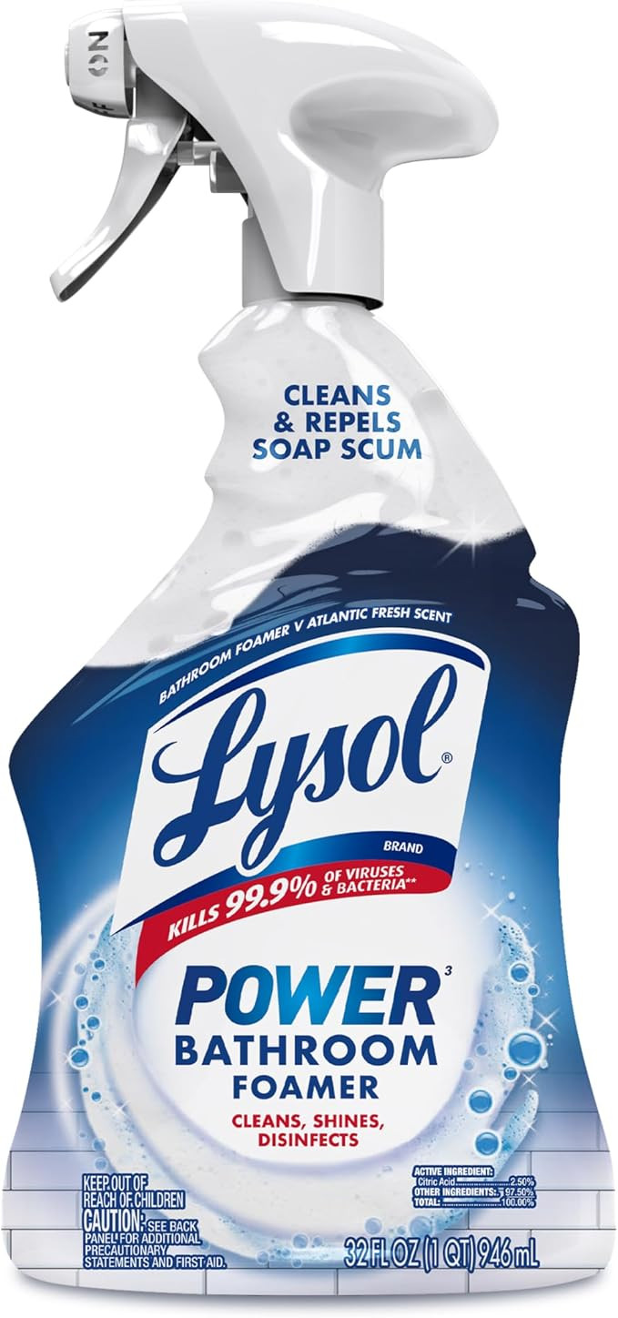 Lysol Power Foaming Bathroom Cleaner, Multipurpose Cleaner for Showers, Bathtubs, Sinks, Disinfec... | Amazon (US)