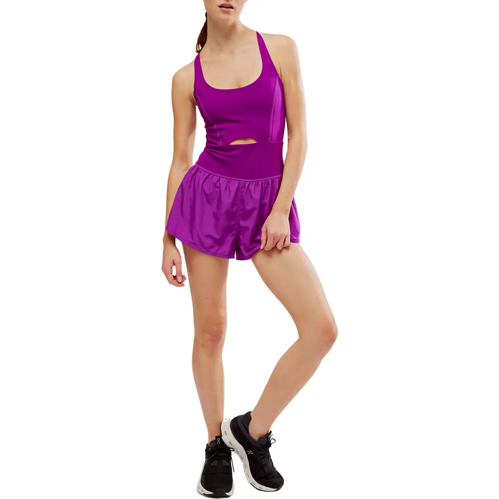 FP Movement by Free People Righteous Runsie Romper in Vivid Violet at Nordstrom Rack, Size X-Small | Nordstrom Rack
