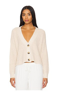 eberjey The Recycled Sweater Cropped Cardigan in Oat from Revolve.com | Revolve Clothing (Global)