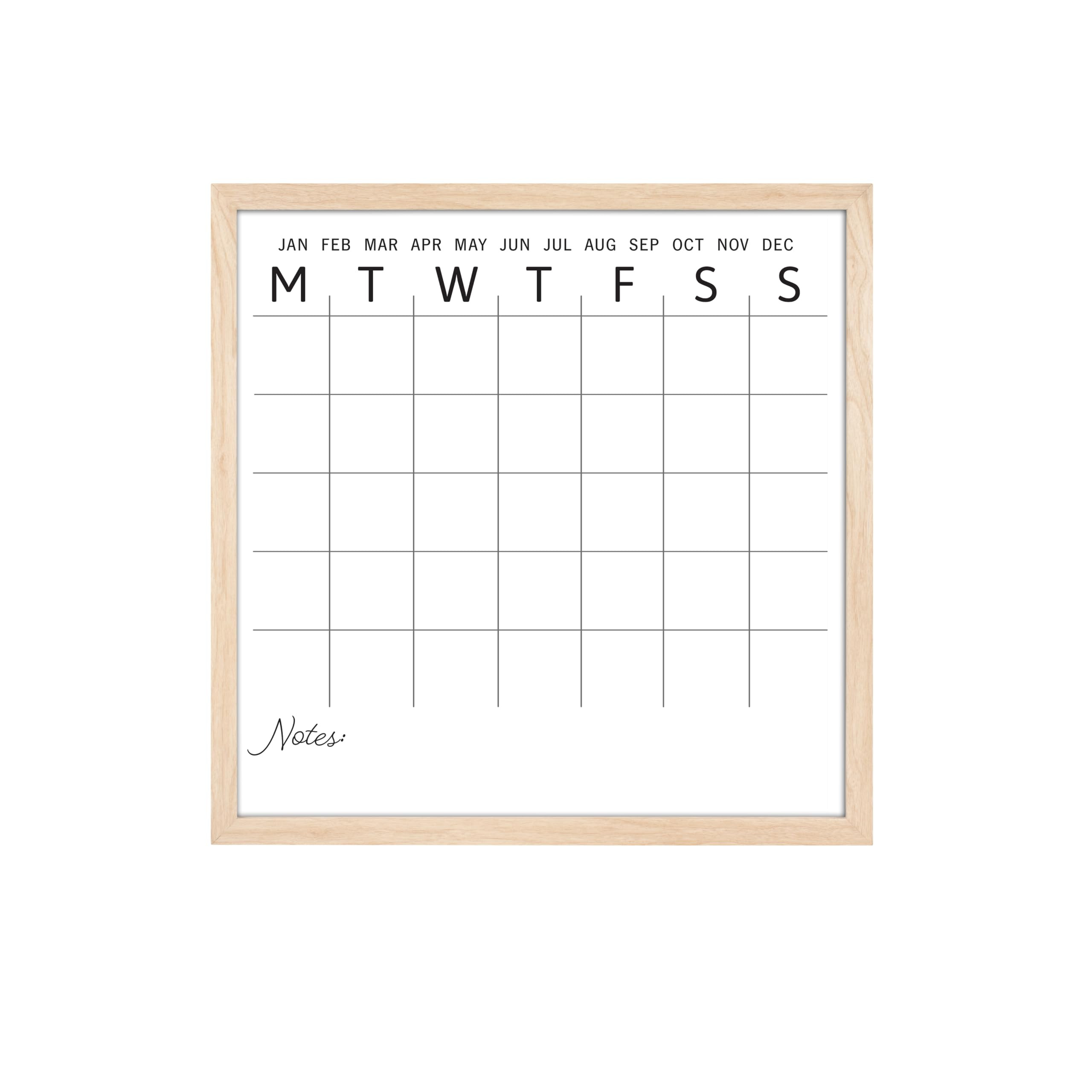 MCS Dry Erase Calander 24x24 Natural Framed Monthly Calendar for The Wall, Stay Organized with Fa... | Amazon (US)