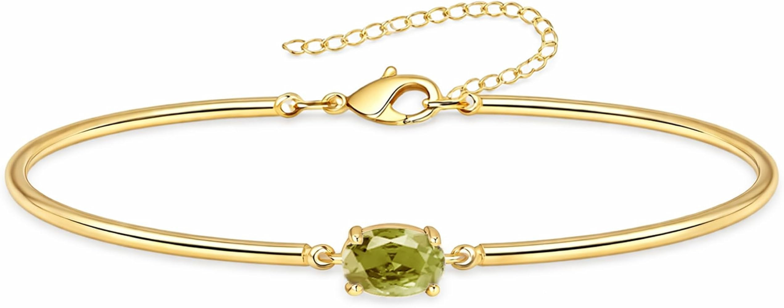Charm Bangle Bracelets for Women, 14K Gold Plated Birthstone Bracelets for Women Trendy, Dainty B... | Amazon (US)