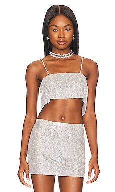 Camila Coelho Noemi Top in Silver Rhinestone from Revolve.com | Revolve Clothing (Global)