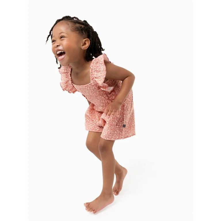Modern Moments by Gerber Baby and Toddler Girl Romper with Ruffles, Sizes 12M-5T | Walmart (US)