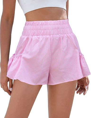 BMJL Womens High Waisted Shorts Athletic Running Shorts Workout Gym Quick Dry Flowy Shorts with P... | Amazon (US)