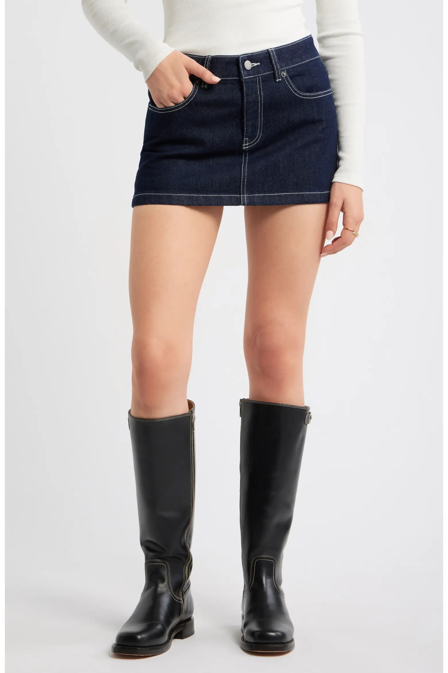 Low Rise Denim Miniskirt (Women) | Nordstrom | Nordstrom