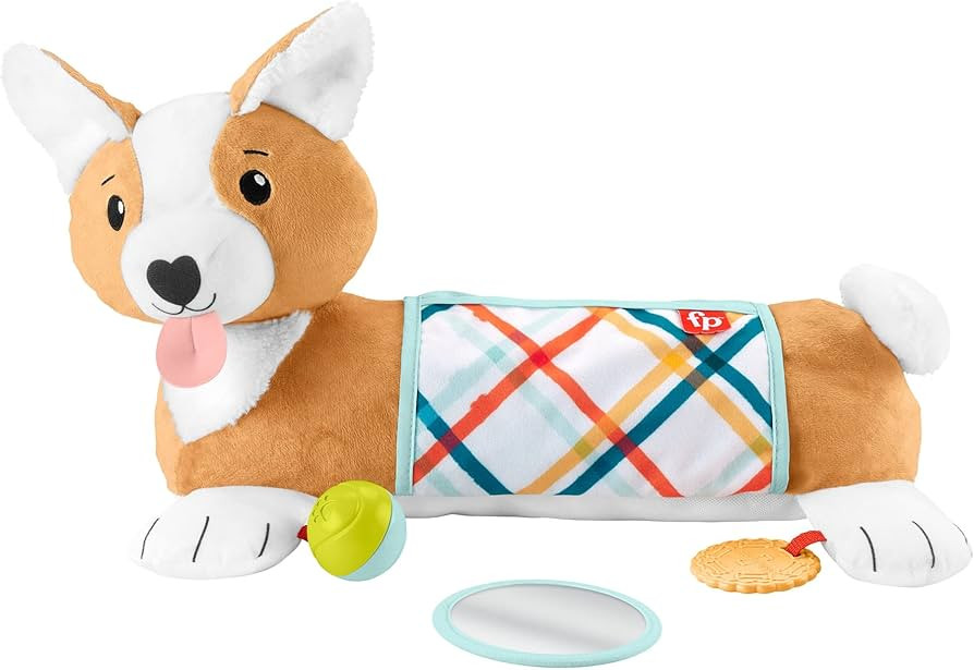 Fisher-Price Baby Toy 3-in-1 Puppy Tummy Time Wedge Support with Mirror, Teether & Rattle for Dev... | Amazon (US)