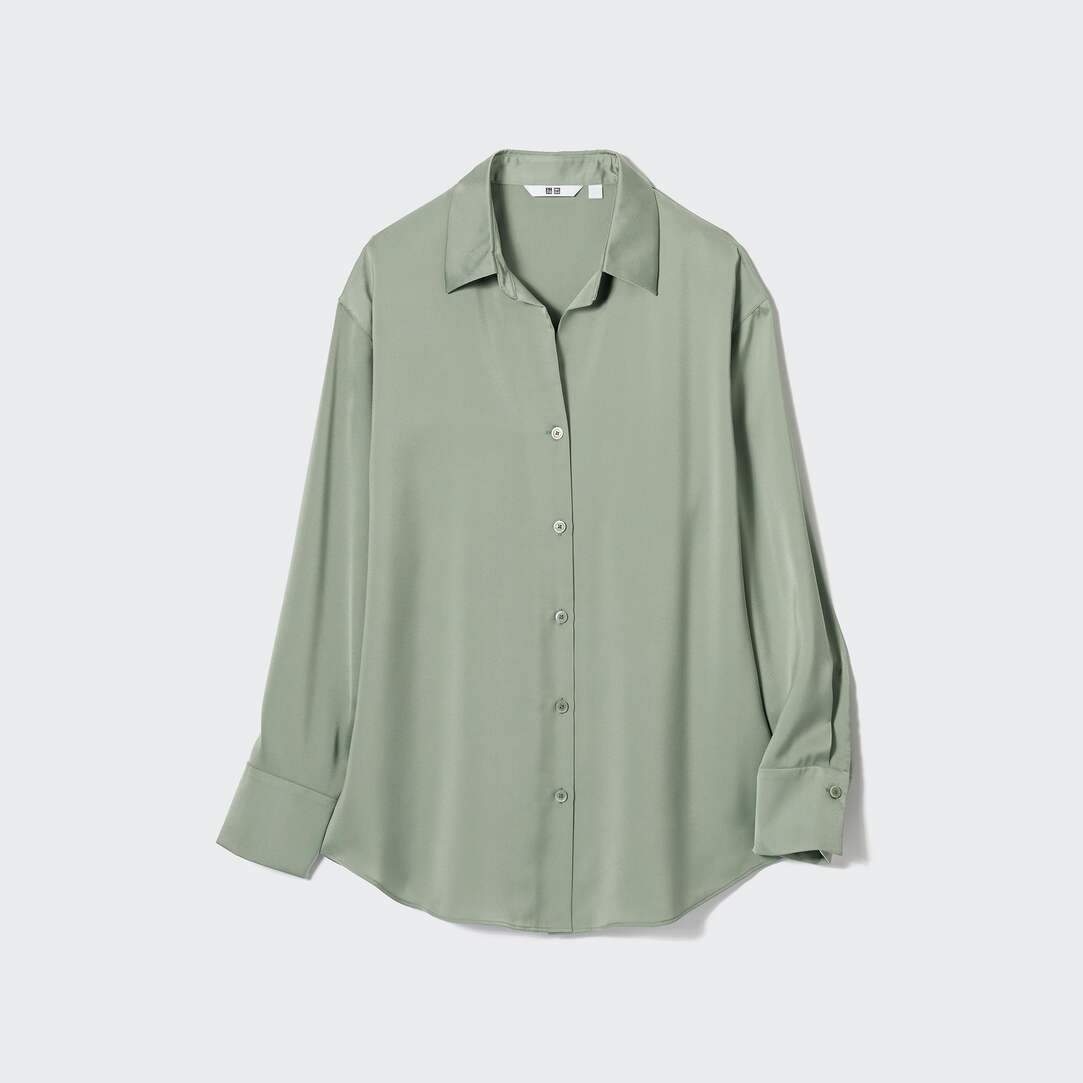 Satin Langarm Bluse | UNIQLO (DE)