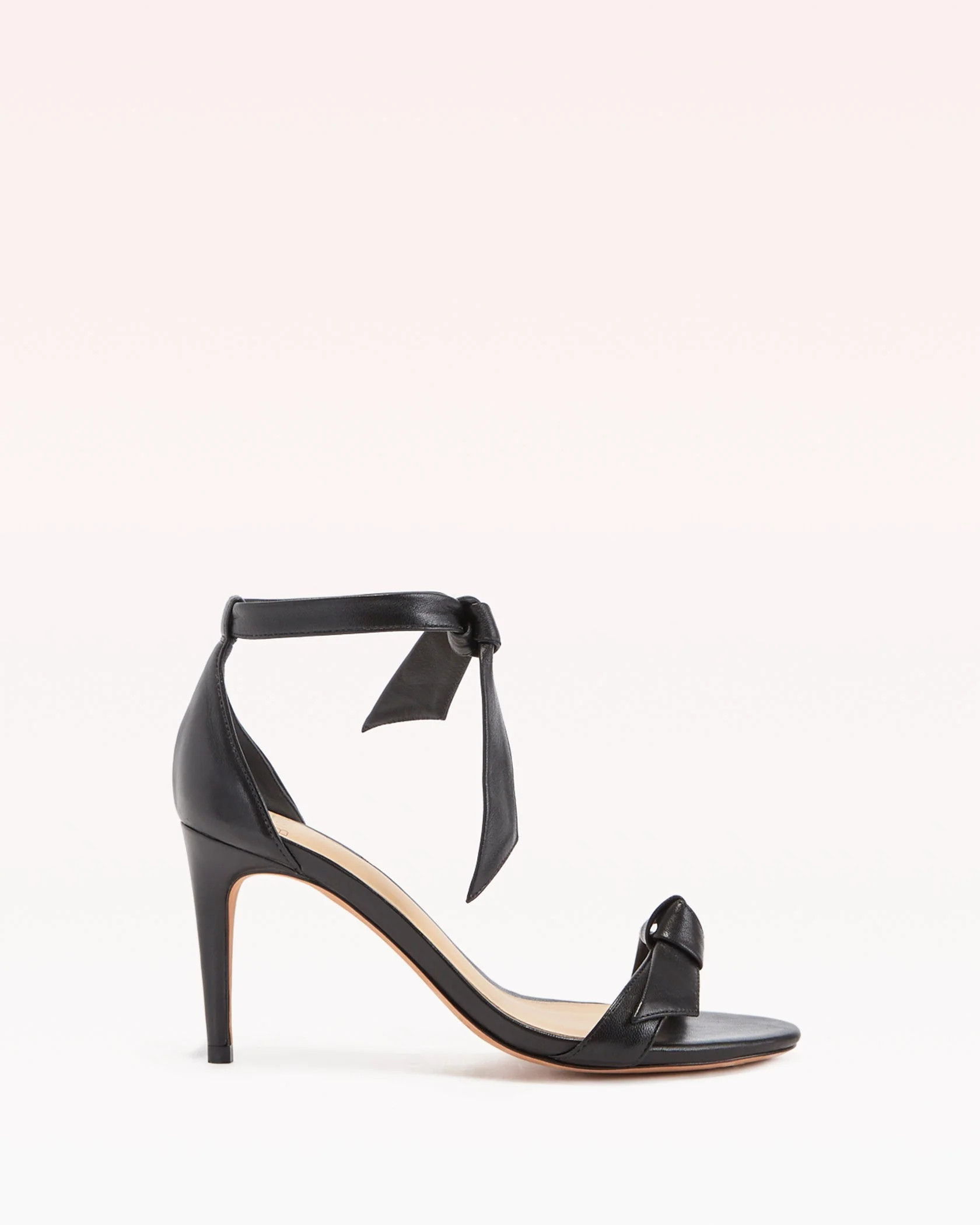 Clarita Bow Tie Mid Heel Sandal in Nappa Leather | Alexandre Birman | Alexandre Birman