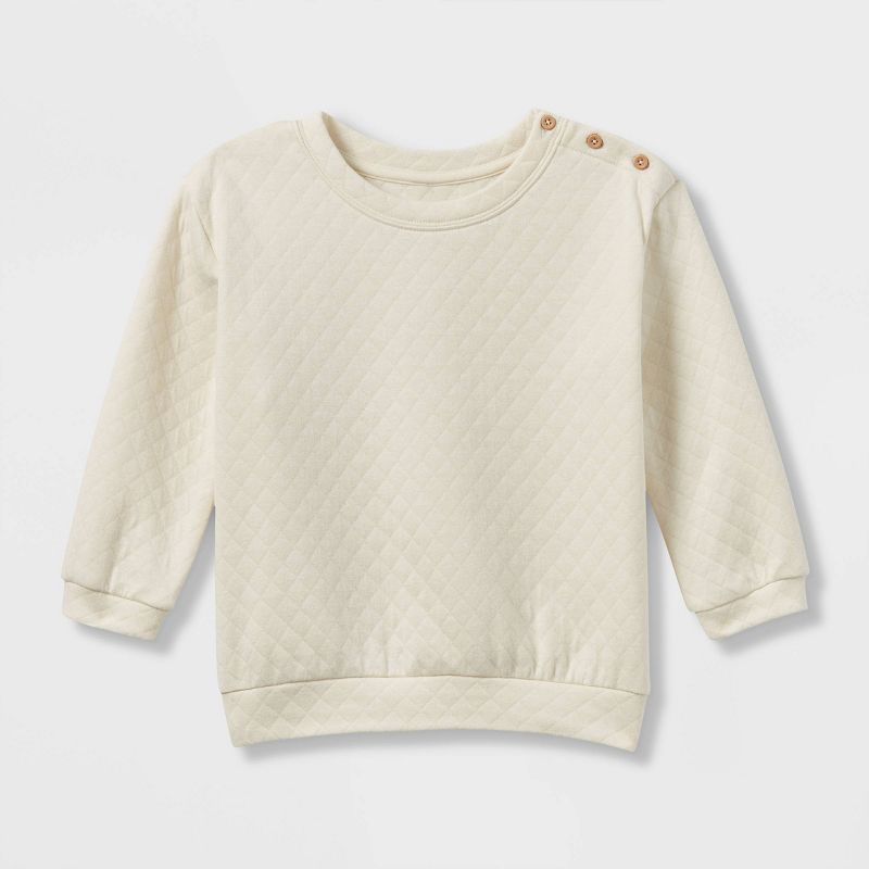Grayson Collective Toddler Boys' Quilted Pullover Sweatshirt - Cream | Target