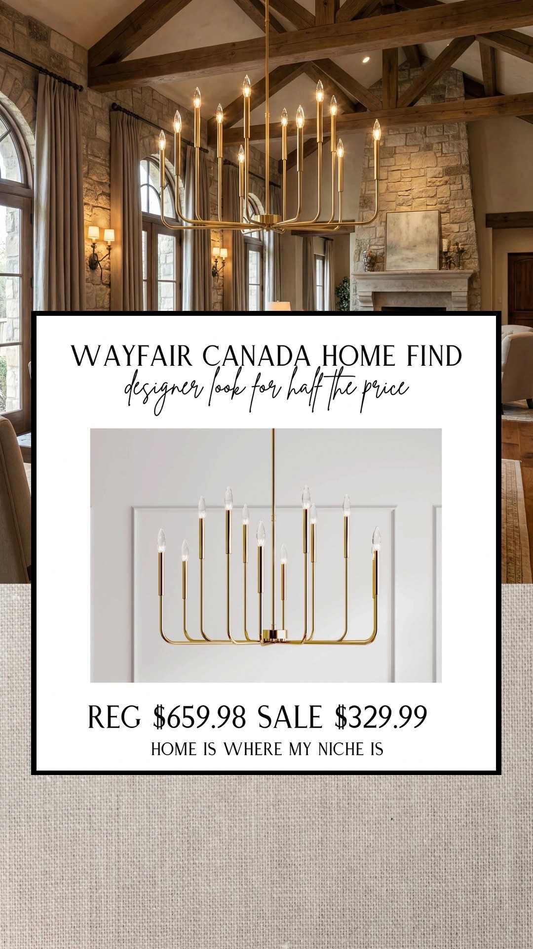 Designer look, half the price 👏🏻

I’ve had my eye on this chandelier style forever, and this Wayfair Canada Victoria Day deal is SO good. The warm brass finish + candle-style lighting gives such a high-end custom home feel without the designer price tag.

Regular $659.98 → on sale for $329.99 🙌🏻

If you’ve been wanting to elevate a dining room, entryway, or vaulted space… this one is stunning.

#LTKcanada #LTKsale #LTKhome