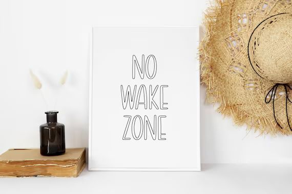 No Wake Zone Print, Beach Nursery Decor, Surf Nursery Decor, Printable Quote Wall Art, Coastal Ba... | Etsy (US)