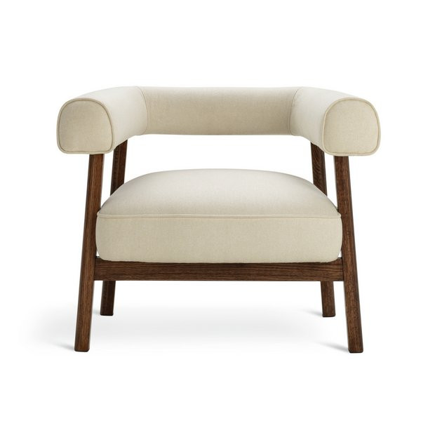 Buy Habitat Elio Fabric Curved Armchair - Natural | Armchairs | Habitat | Habitat UK