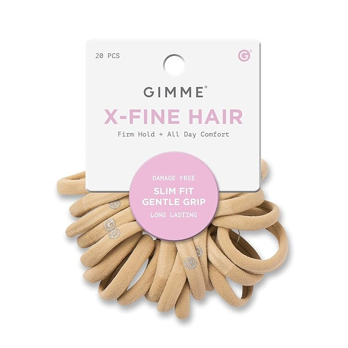 Gimme Beauty X-Fine Hair Bands - Slim-Fit Elastic Ties for Extra Fine Hair - No-Dent, Gentle-Grip... | Amazon (US)