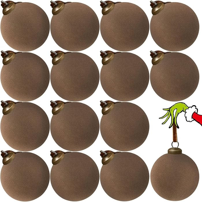 15 bolas de Navidad de terciopelo, bolas grandes de terciopelo de adorno de Navidad de 3.15 pulga... | Amazon (US)