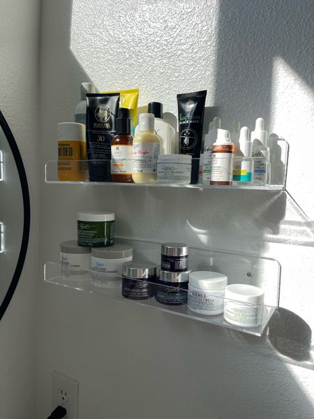I have been putting off organizing my skin care for the longest time. I finally put up these acrylic shelves and I am so happy I did! 

#LTKhome #LTKGiftGuide #LTKbeauty