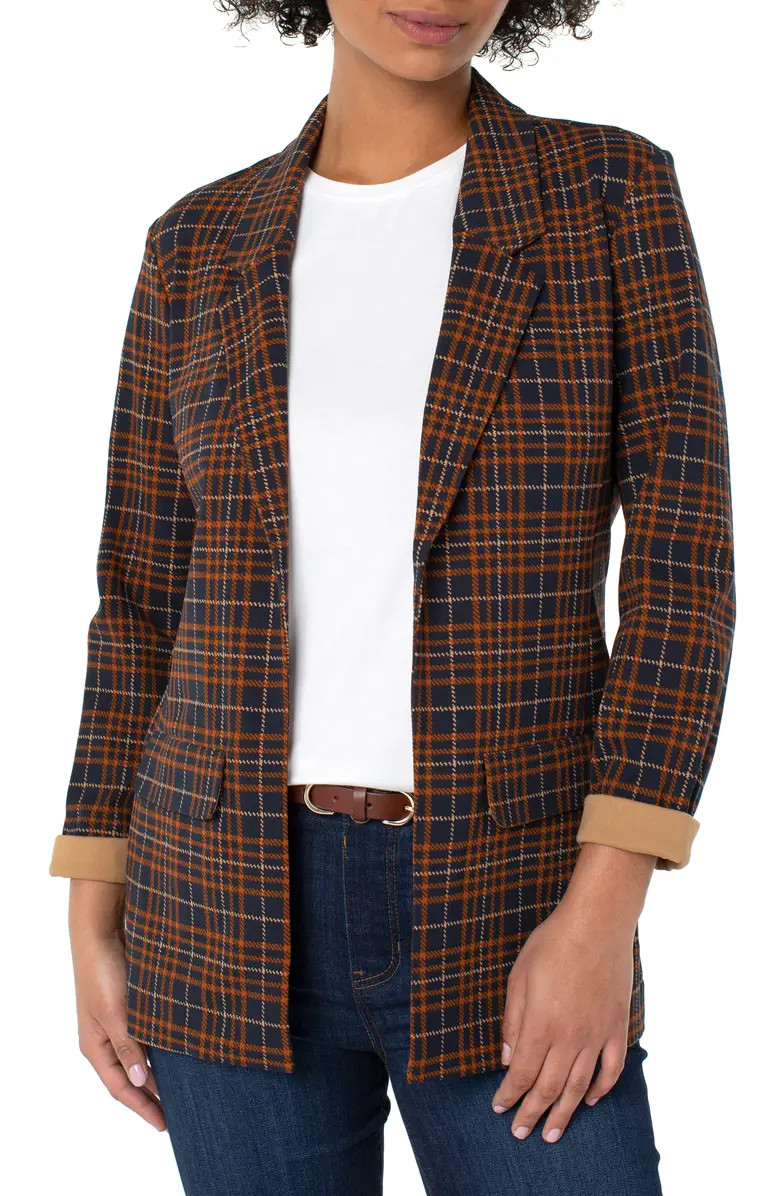 Liverpool Los Angeles Liverpool Check Boyfriend Blazer | Nordstrom | Nordstrom