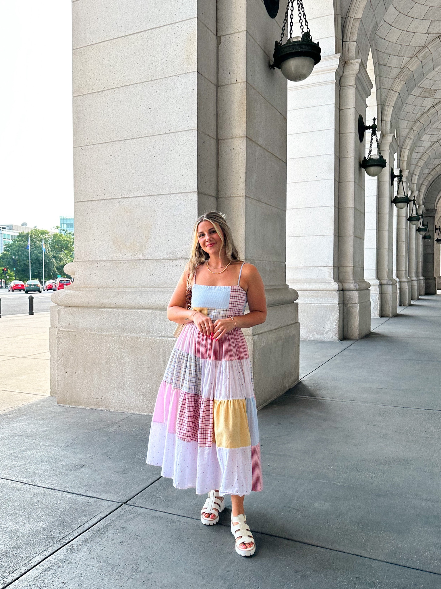 Wearing a small in the dress