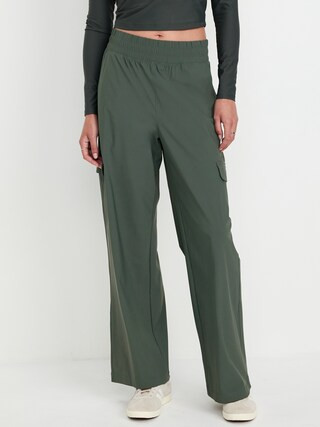 High-Waisted SleekTech Wide-Leg Cargo Pants | Old Navy (US)