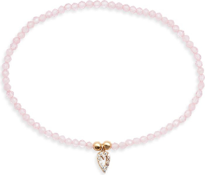Rose Quartz Beaded Heart Pendant Bracelet | Nordstrom | Nordstrom