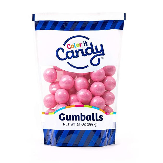 Color It Candy Shimmer Light Pink 1 inch Gumballs 14 Ounce Stand Up Bag - Perfect For Table Cente... | Amazon (US)