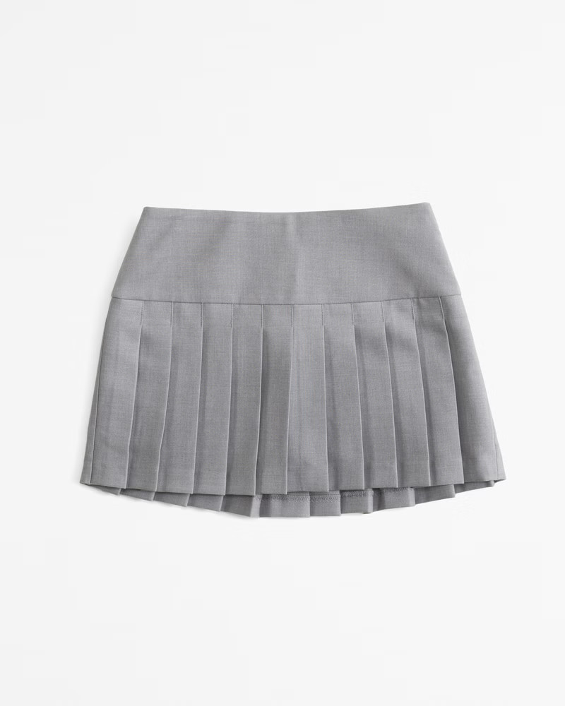 Abercrombie & Fitch Women's High Rise Pleated Mini Skort in Gray - Size S | Abercrombie & Fitch (US)