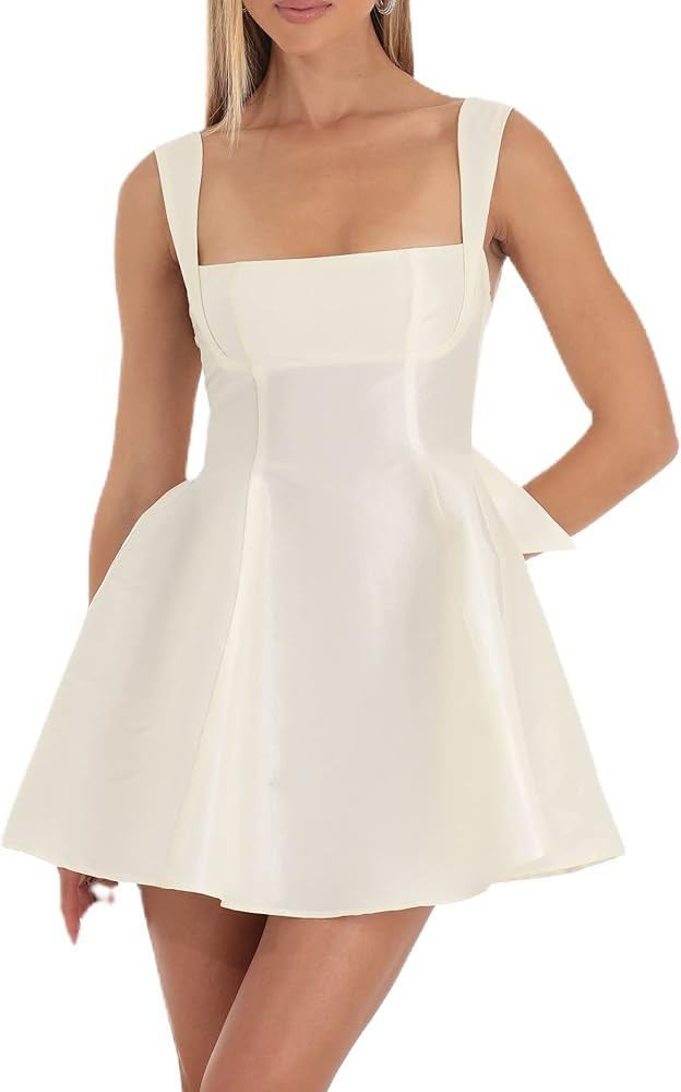 Women Y2K Going Out Mini Dress Spaghetti Strap Lace Bodycon Dresses Low Cut Backless Short Party ... | Amazon (US)