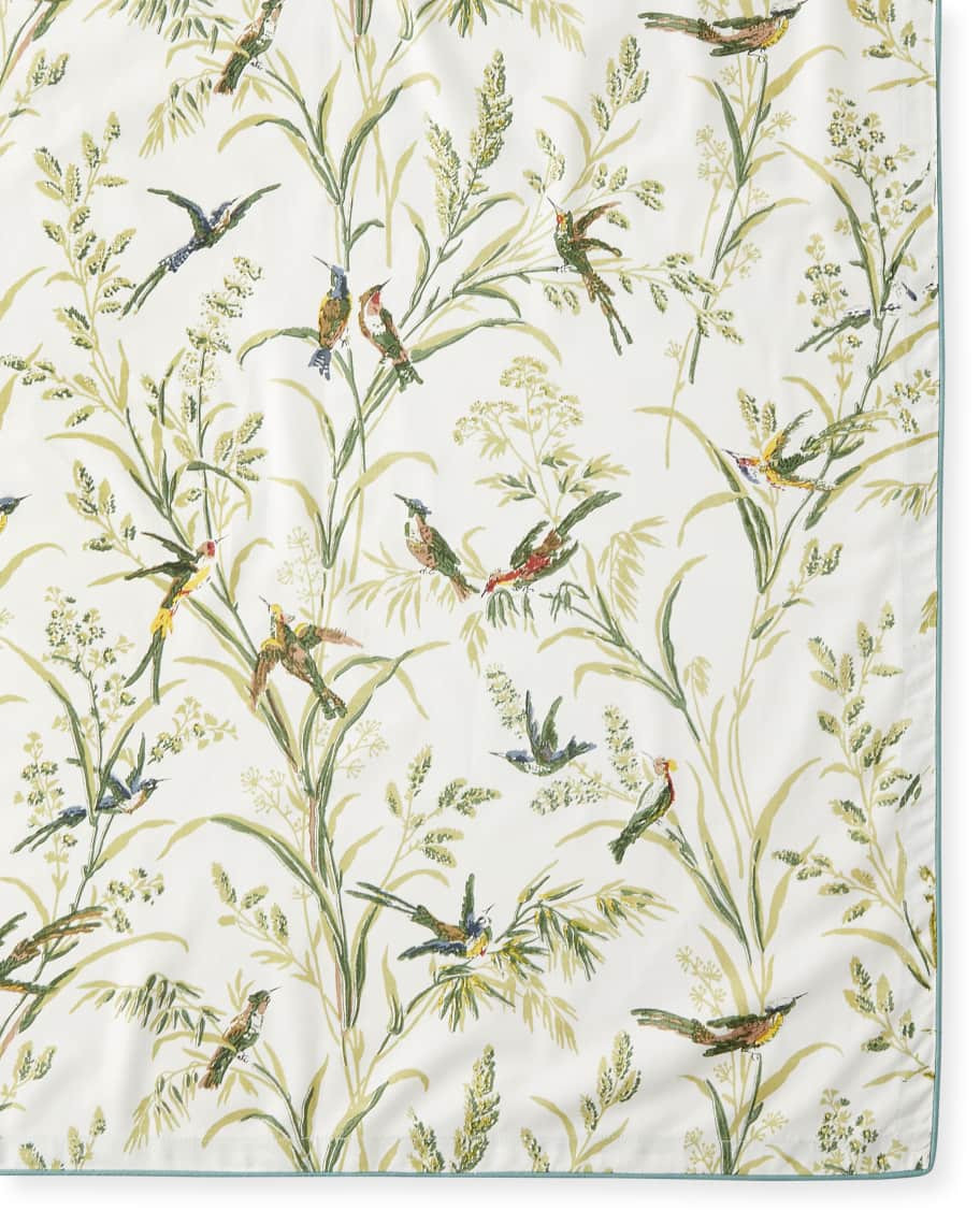 Handprint Hummingbird Natural Tablecloth - 60" x 90" | Neiman Marcus