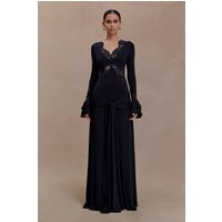 Electra Slinky Lace Maxi Dress - Black I MESHKI I Size XXS | MESHKI US