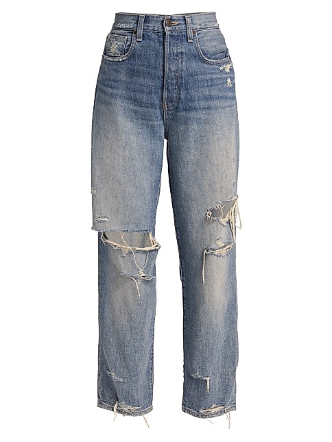 Blake High-Rise Distressed Straight-Leg Jeans | Saks Fifth Avenue