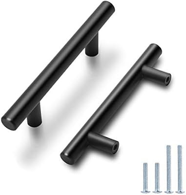 Probrico (15 Pack) Flat Black Modern Cabinet Handles 3 Inch Hole Centers Cupboard Pulls Kitchen C... | Amazon (US)