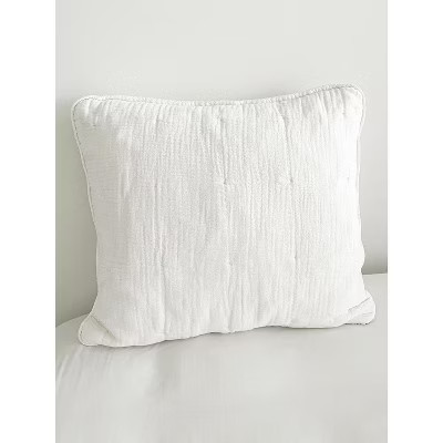 Easy Cotton Gauze White Euro Pillow Pillow Cover / White | Target