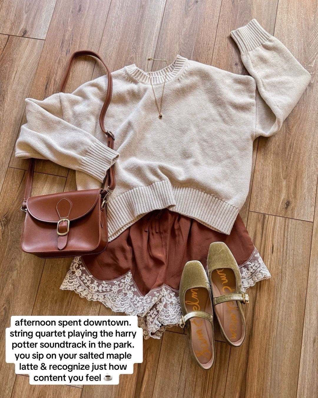 lace shorts outfit idea for fall 🤎

#LTKSeasonal #LTKSaleAlert #LTKootd