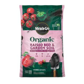 Miracle-Gro Organic Raised Bed and Garden Soil 1.5 cu. ft. with Quick Release Natural Fertilizer,... | The Home Depot