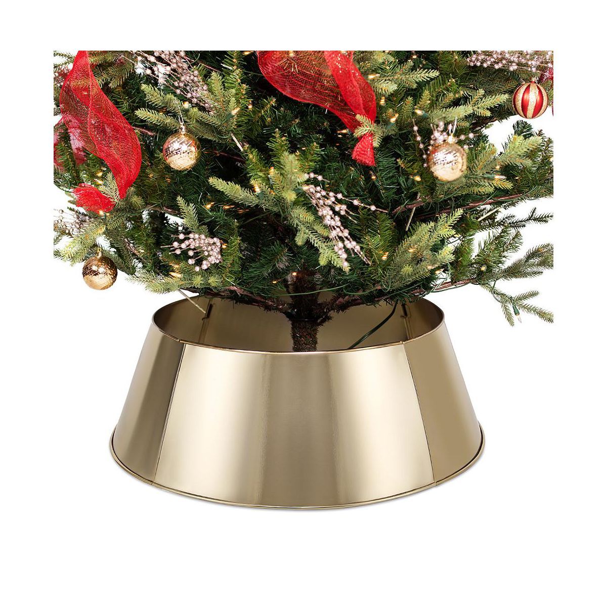 BIRDROCK HOME 4-Panel Christmas Tree Collar - Soft Gold | Target