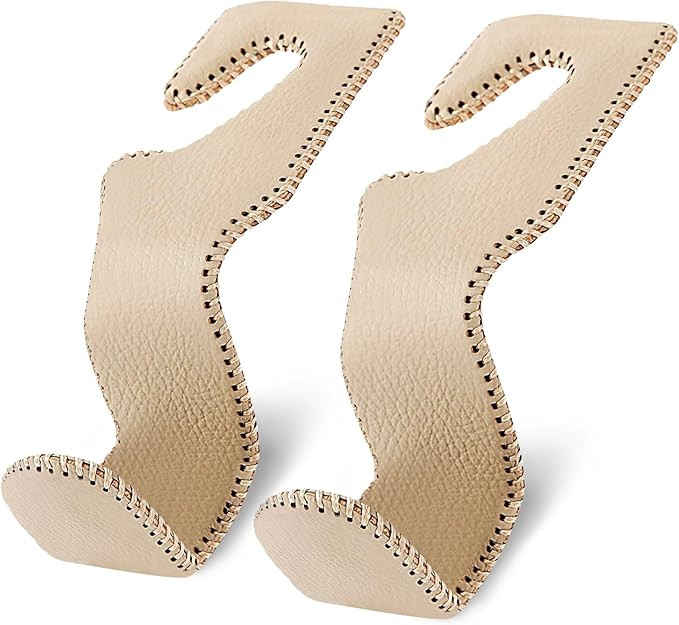 Purse Hook for Car, Purse Holder Car Headrest Hooks Leather for Hanging Purses and Bags, 2 Pack B... | Amazon (US)