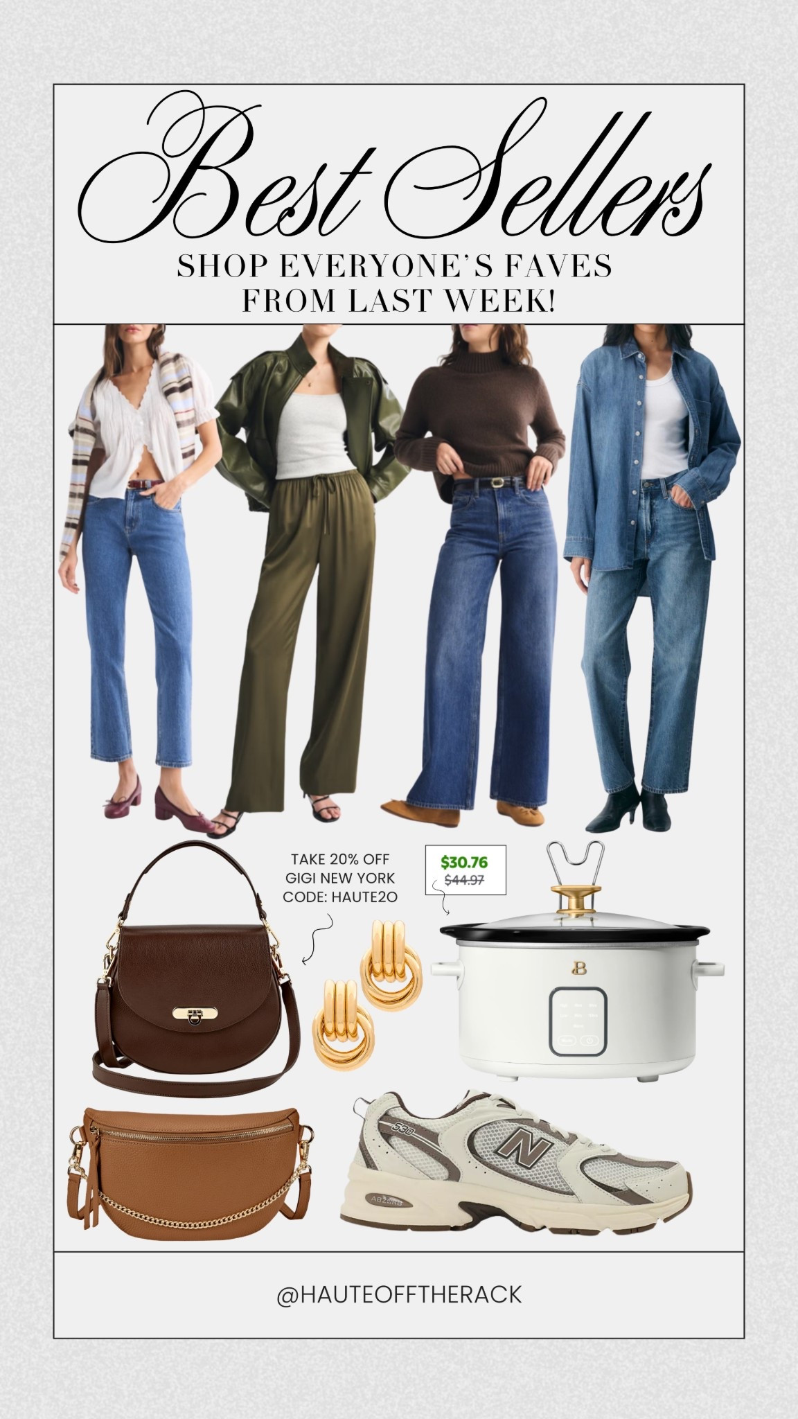 Best sellers from last week!
20% off Gigi New York Use code HAUTE20

#walmart #crockpot #denim #abercrombie #jeans #satinpants #workwear #newbalance

#LTKSeasonal #LTKSaleAlert #LTKWorkwear