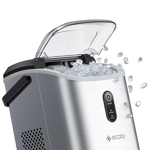 ecozy Nugget Ice Maker Countertop with Handle, Pebble Ice in 5 Mins, 33 lbs Per Day, Self-Cleaning Ice Machine with Ice Bags and Scoop, Portable Ice Maker for Kitchen, Bar, Parties, Camping, RV | Amazon (US)