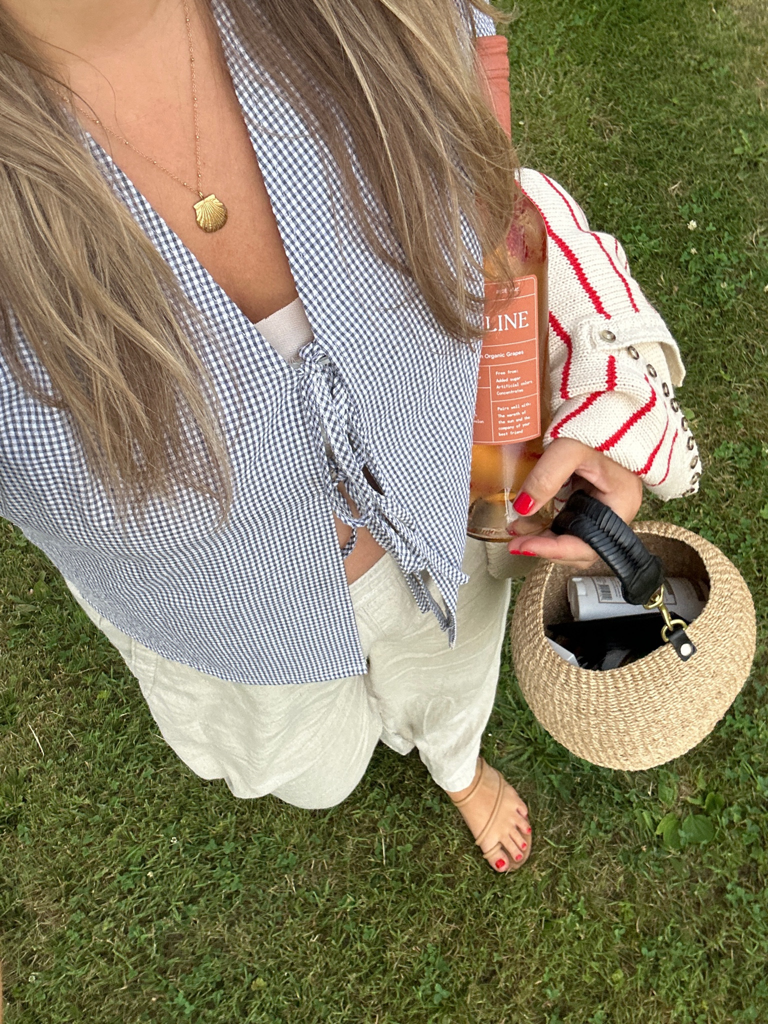 Gingham set true to size but size up if inbetween

Pants true to size