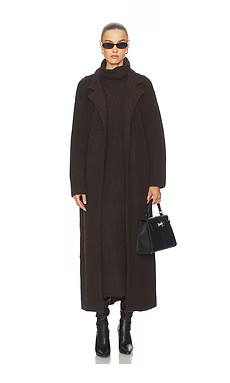 Camila Coelho Jona Maxi Sweater Coat in Chocolate Brown from Revolve.com | Revolve Clothing (Global)