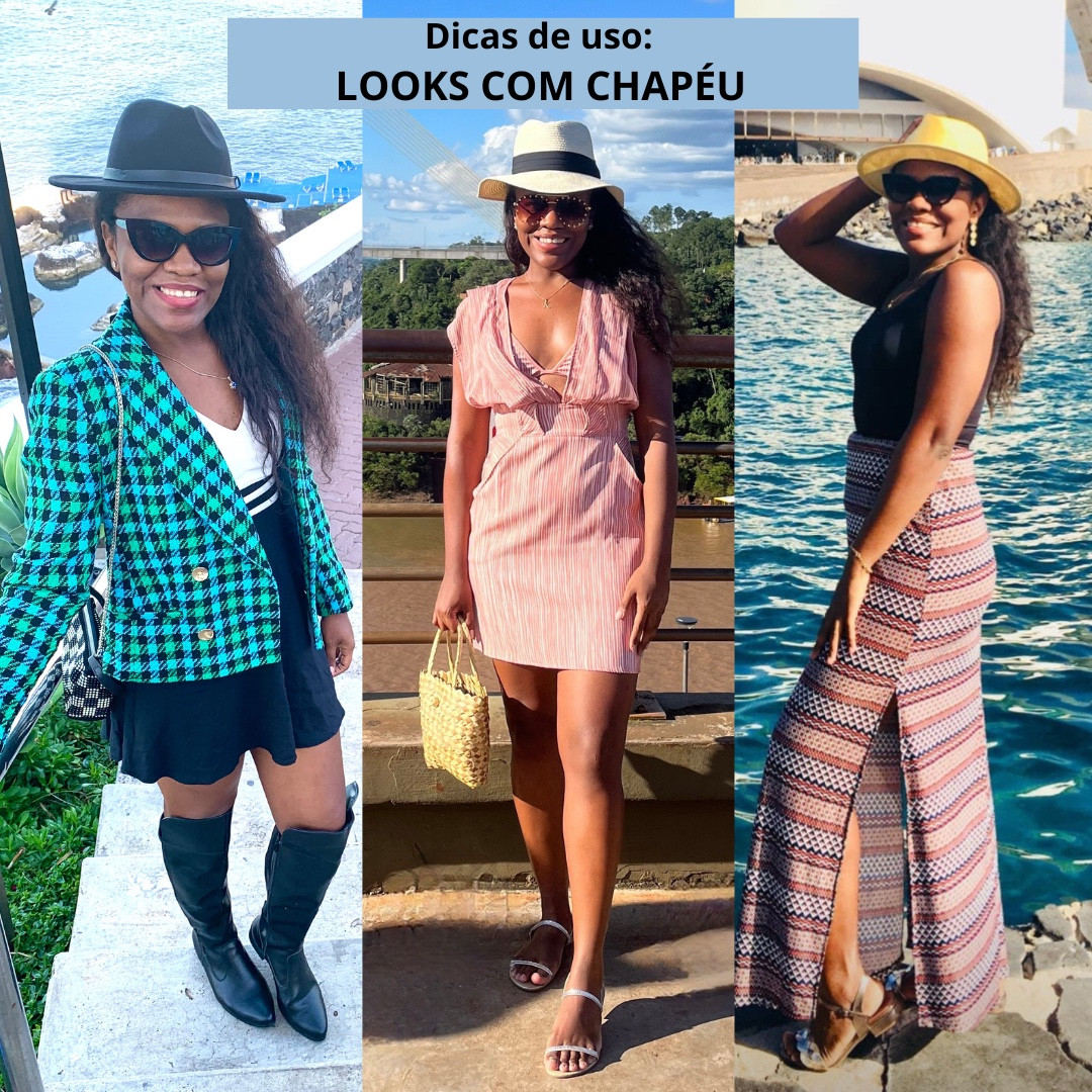 Seleção de ideias de looks com chapéu. 