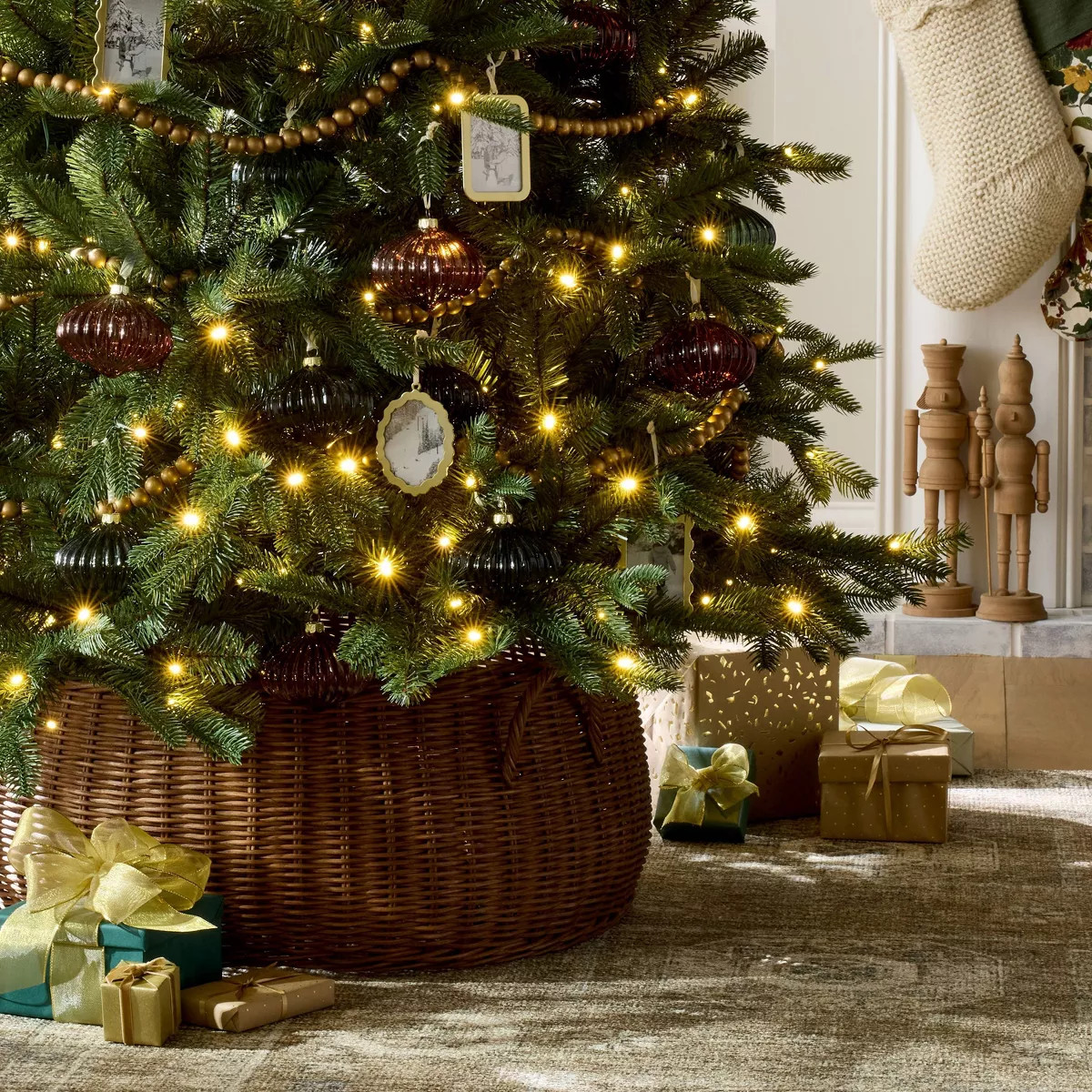 Basket Rattan Wicker Tree Collar with Handles Dark Brown -Threshold™ designed with Studio McGee | Target