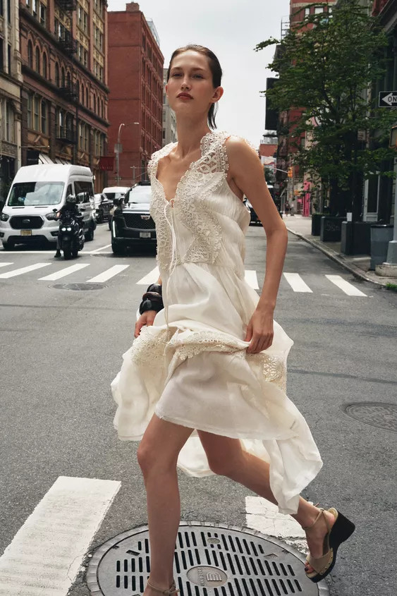 COMBINATION LACE SLIP DRESS | Zara US