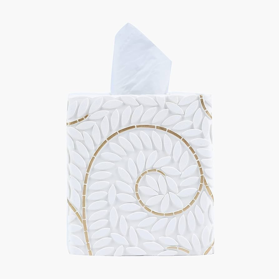 Hymmah Modern Square Tissue Box Cover Holder,Bathroom Accessories Decor Unique Design Tissue Box ... | Amazon (US)