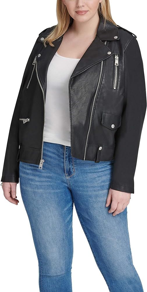 Levi's Women's Faux Leather Contemporary Motorcycle Jacket (Standard and Plus) | Amazon (US)