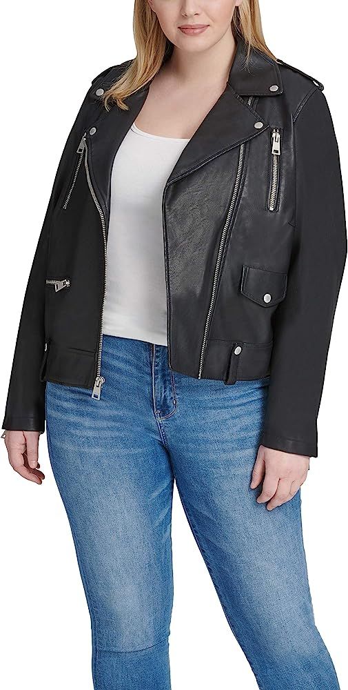 Levi's Women's Faux Leather Contemporary Motorcycle Jacket (Standard and Plus) | Amazon (US)