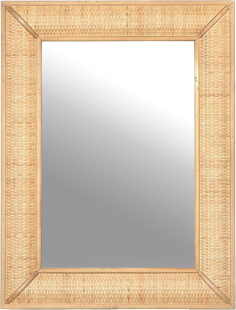 Creative Co-op EC0527 Rectangle Wall Rattan Detail, Natural Mirror | Amazon (US)