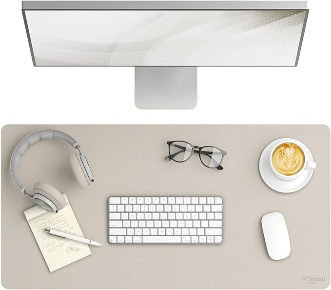 Smead Desk Pad, Vegan Leather Desk Mat with Non-Slip Faux Suede Backing, Perfect Desk Organizer f... | Amazon (US)