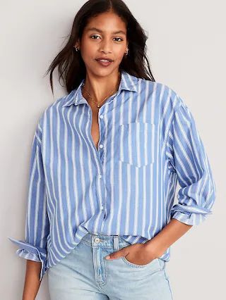 Oversized Striped Shirt for Women | Old Navy (US)