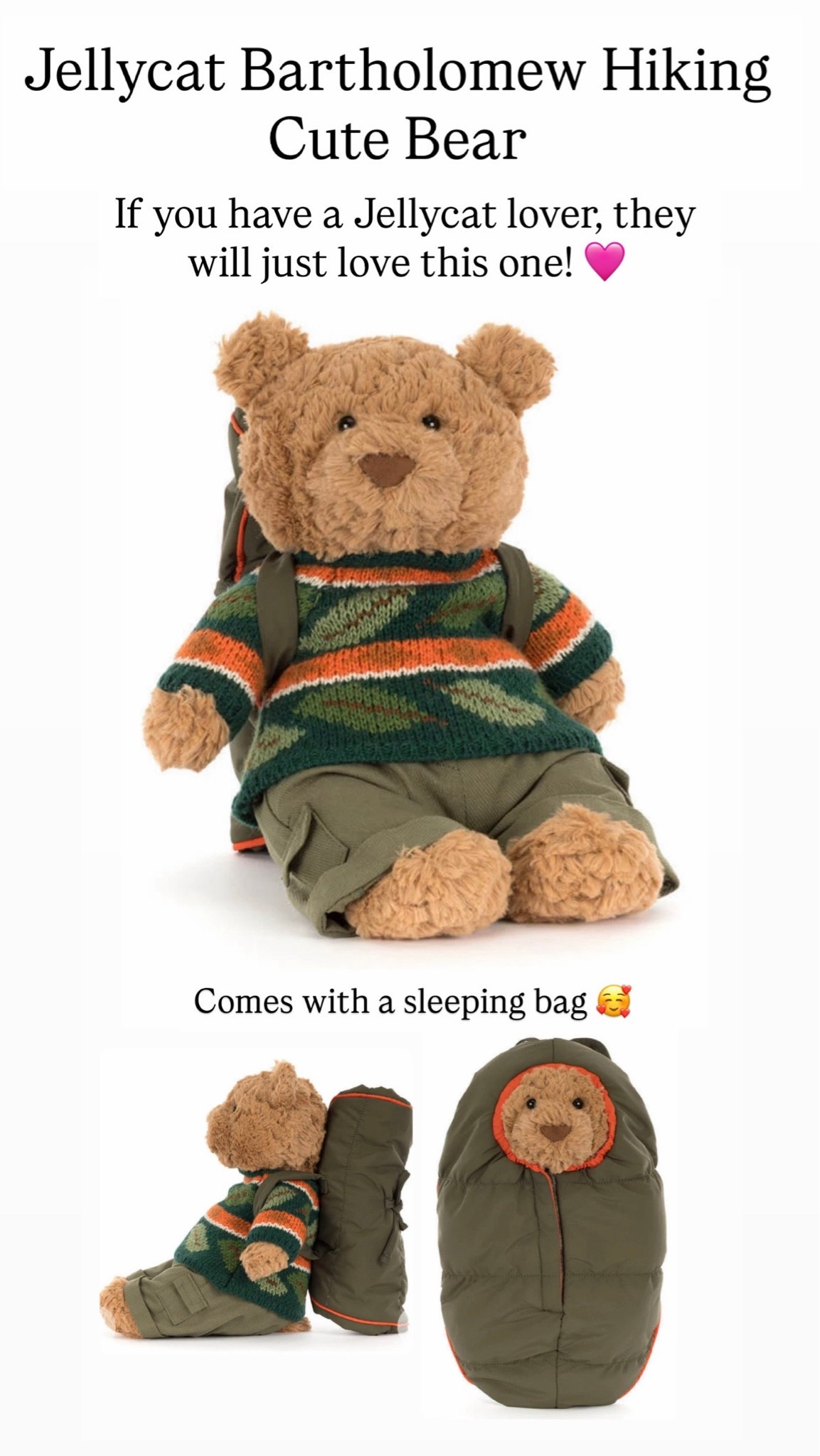 Cutest jellycat Bartholomew hiking bear

#LTKKids